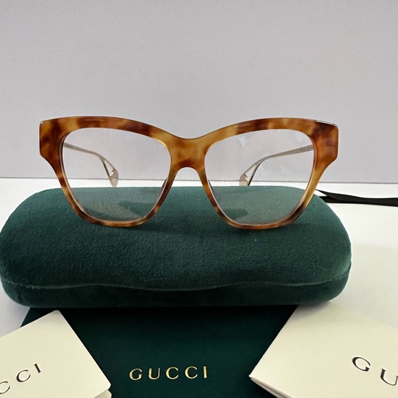 NWT-GUCCI TORTOISESHELL CATEYE OPTICAL FRAME GLASSES main image 9